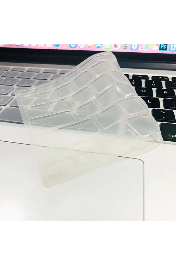 Apple Macbook 16 Touch Bar A2141 Zore Klavye Koruyucu Transparan Buzlu Silikon Ped