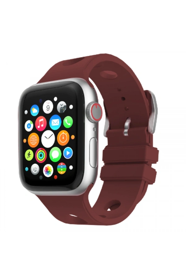 Apple Watch 10 42mm Delikli Tasarım Zore KRD-147 Silikon Kordon