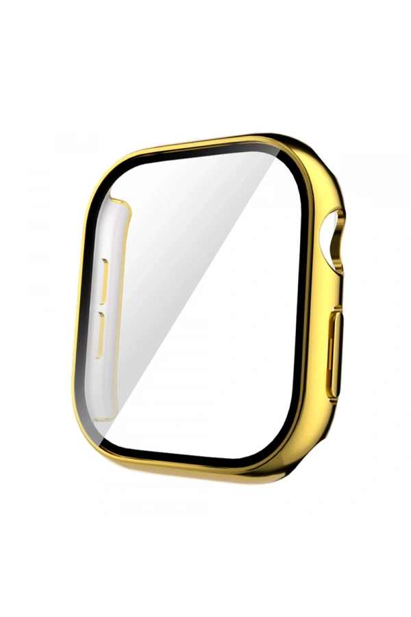 Apple Watch 10 42mm Sert PC Kasa Electroplatink Çerçeveli Ekran Koruyucu Zore Watch Gard 36