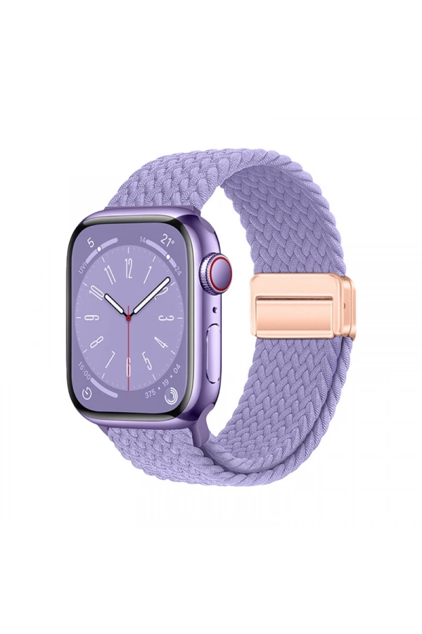 Apple Watch 10 42mm Zore KRD-134 Örgü Tasarımlı Hasır Kordon Strap Kayış