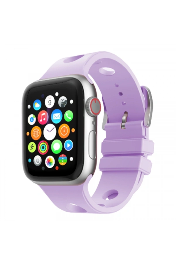 Apple Watch 10 46mm Delikli Tasarım Zore KRD-147 Silikon Kordon