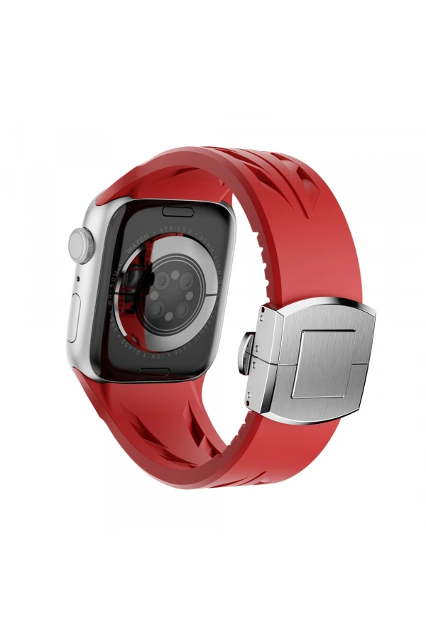 Apple Watch 10 46mm KRD-127 Metal Tokalı Silikon Kordon