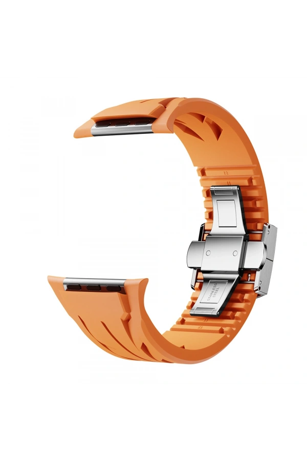 Apple Watch 10 46mm KRD-127 Metal Tokalı Silikon Kordon