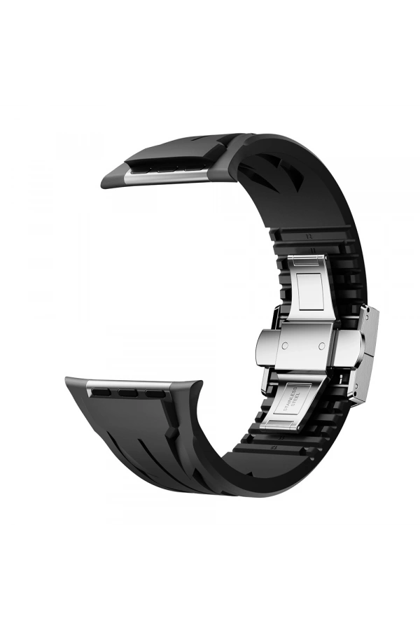 Apple Watch 10 46mm KRD-127 Metal Tokalı Silikon Kordon