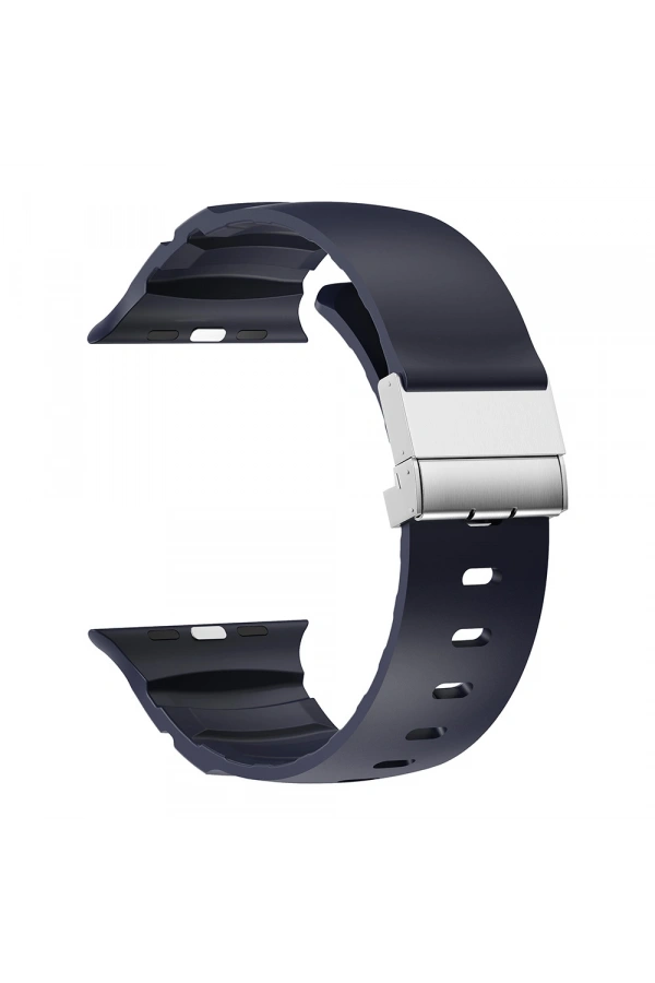 Apple Watch 10 46mm Zore KRD-145 Metal Tokalı Silikon Kordon