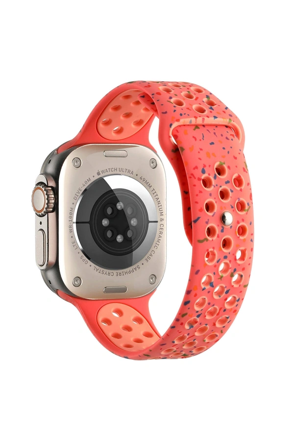 Apple Watch 38mm Kordon Yeni Seri 2023 KRD-02 Silikon Strap Kayış