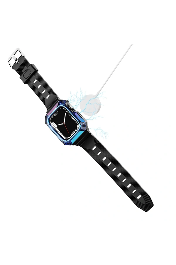 Apple Watch 40mm Zore KRD-88 Sert PC Kasa Koruyuculu Silikon Kordon