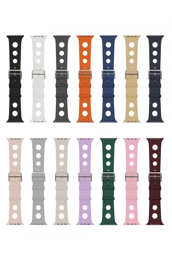 Apple Watch 42mm Delikli Tasarım Zore KRD-147 Silikon Kordon