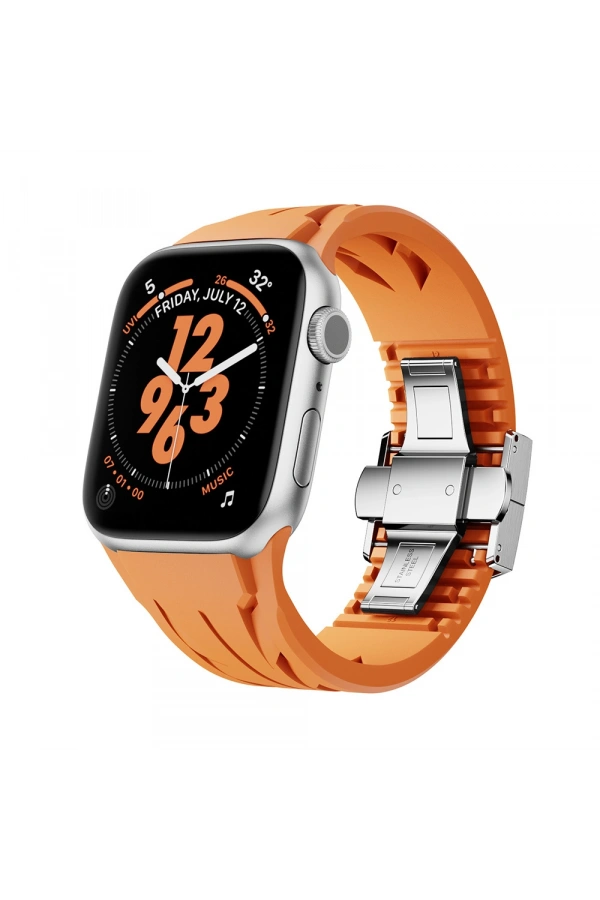 Apple Watch 42mm KRD-127 Metal Tokalı Silikon Kordon