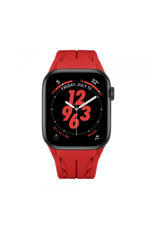 Apple Watch 42mm KRD-127 Metal Tokalı Silikon Kordon