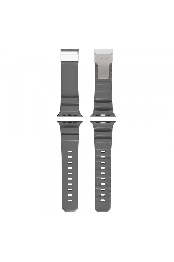 Apple Watch 42mm Zore KRD-145 Metal Tokalı Silikon Kordon