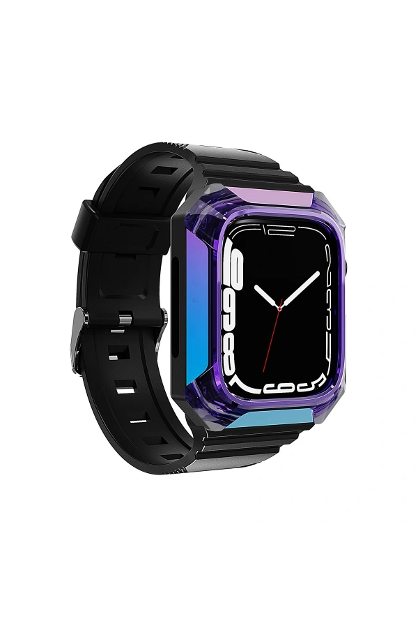Apple Watch 42mm Zore KRD-88 Sert PC Kasa Koruyuculu Silikon Kordon