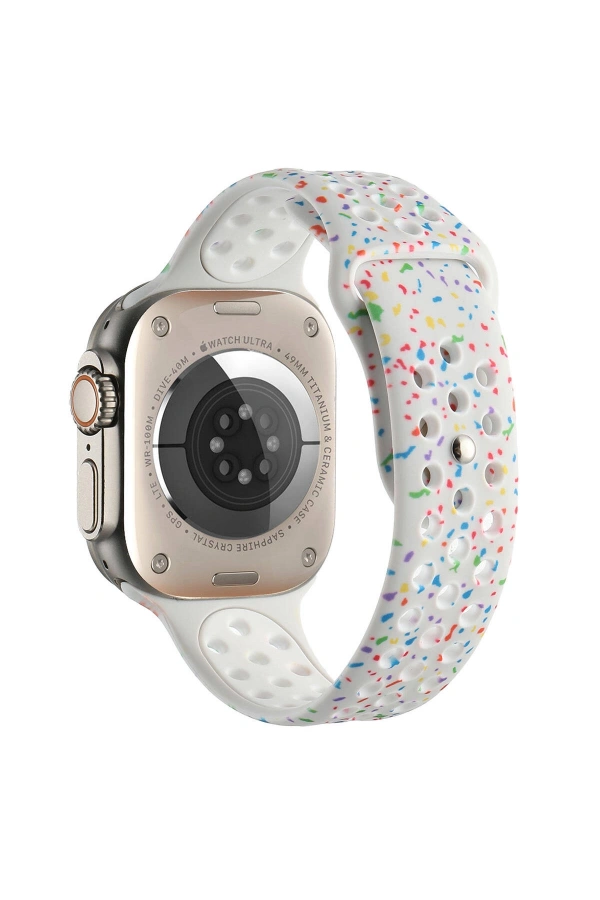 Apple Watch 44mm Kordon Yeni Seri 2023 KRD-02 Silikon Strap Kayış