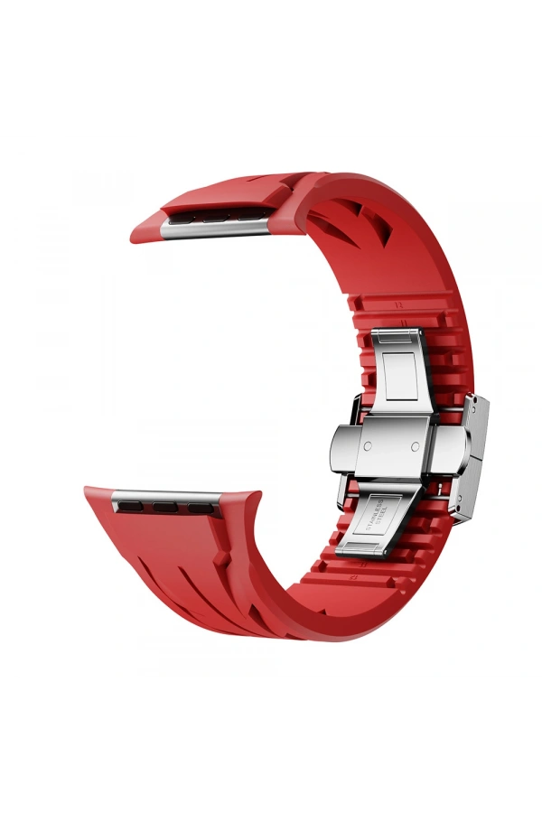 Apple Watch 44mm KRD-127 Metal Tokalı Silikon Kordon