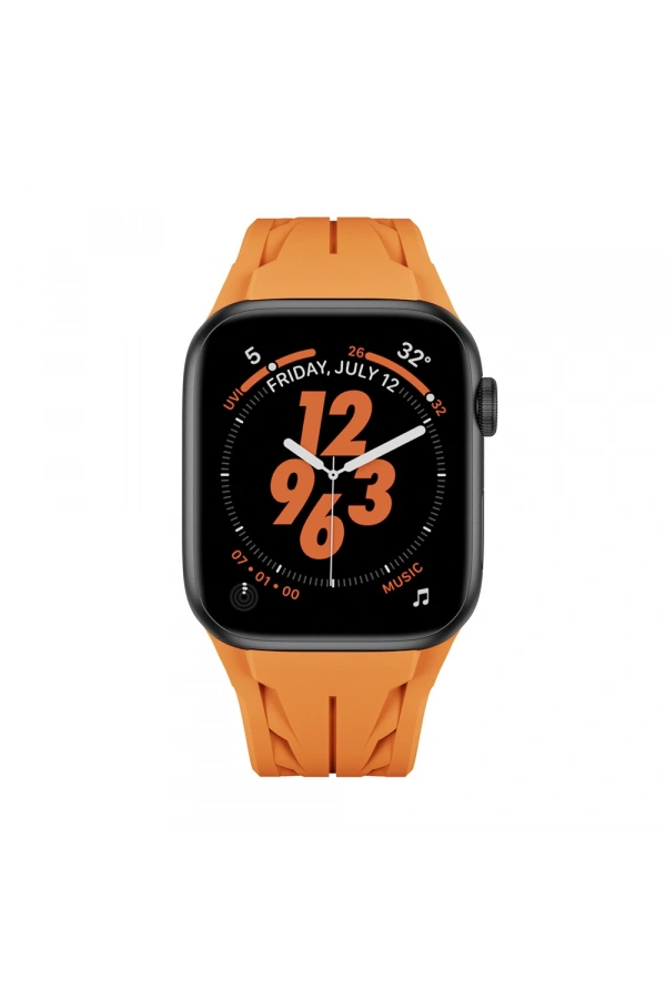 Apple Watch 44mm KRD-127 Metal Tokalı Silikon Kordon