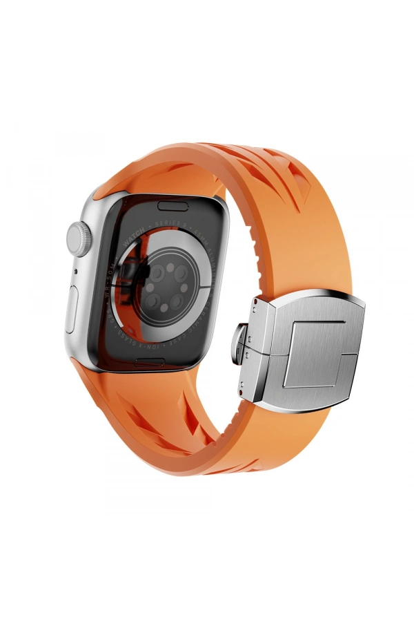 Apple Watch 44mm KRD-127 Metal Tokalı Silikon Kordon