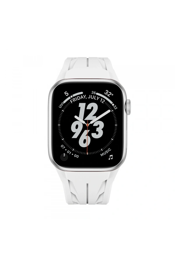 Apple Watch 44mm KRD-127 Metal Tokalı Silikon Kordon