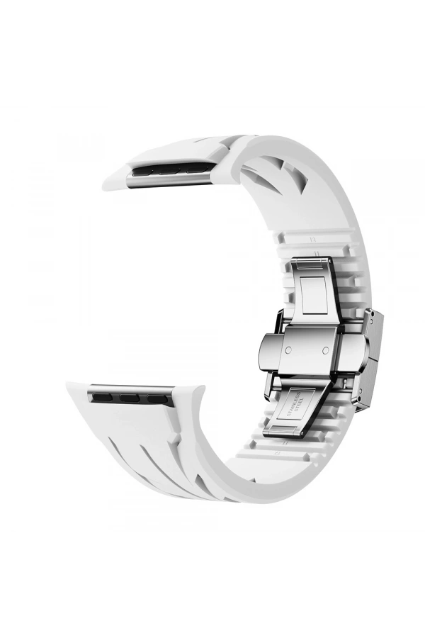 Apple Watch 44mm KRD-127 Metal Tokalı Silikon Kordon