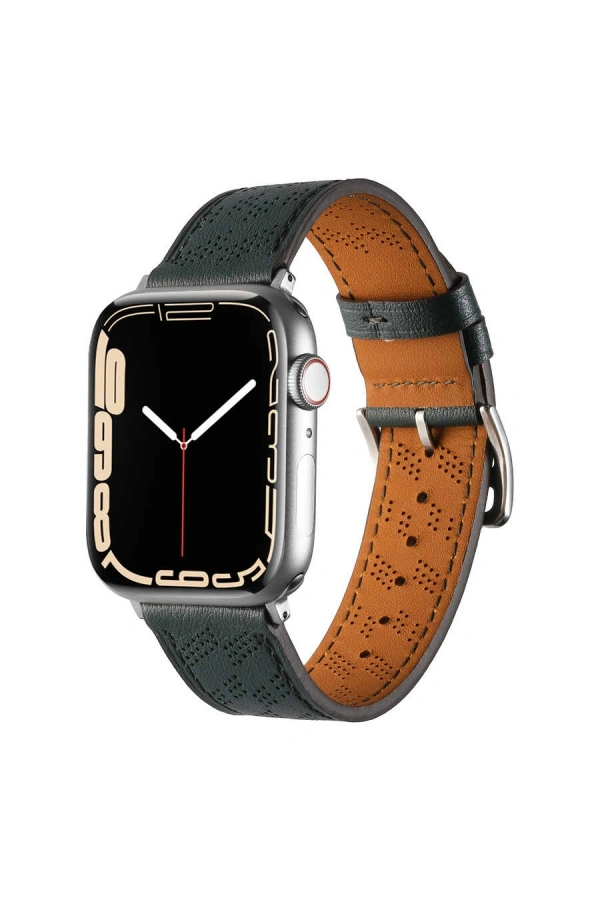 ​​​Apple Watch 44mm KRD-76 PU Deri Kordon Strap Kayış