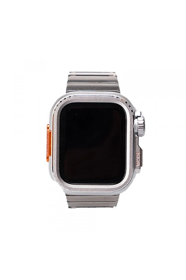 Apple Watch 44mm Zore KRD-126 Sert Kasa Koruyuculu Metal Kordon