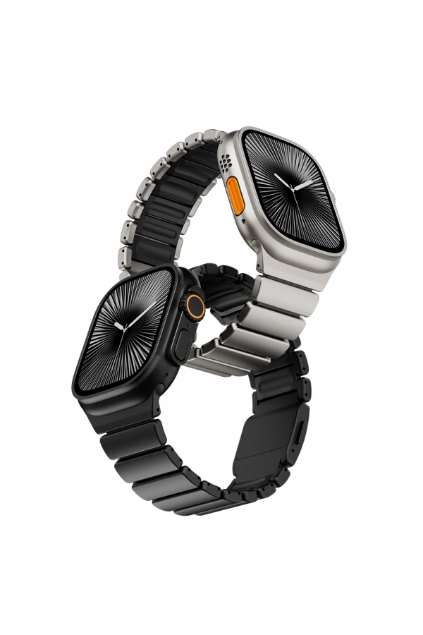 Apple Watch 44mm Zore KRD-149 Metal Silikon Kordon