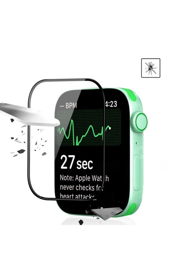 Apple Watch 44mm Zore PMMA Silikon Body Saat Ekran Koruyucu