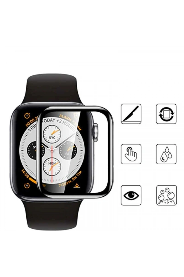 Apple Watch 44mm Zore PMMA Silikon Body Saat Ekran Koruyucu