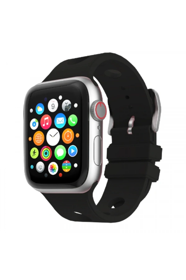 Apple Watch 7 41mm Delikli Tasarım Zore KRD-147 Silikon Kordon