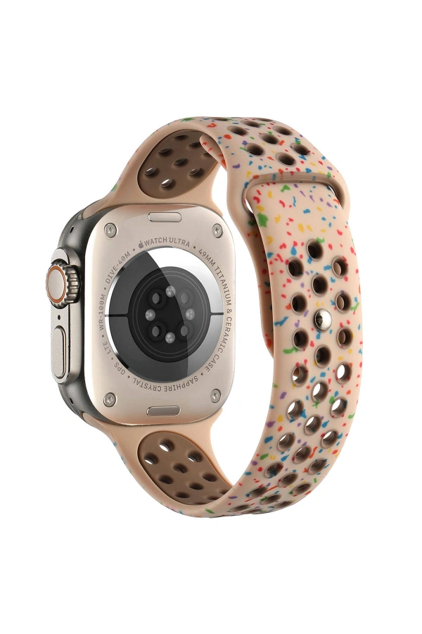 Apple Watch 7 41mm Kordon Yeni Seri 2023 KRD-02 Silikon Strap Kayış