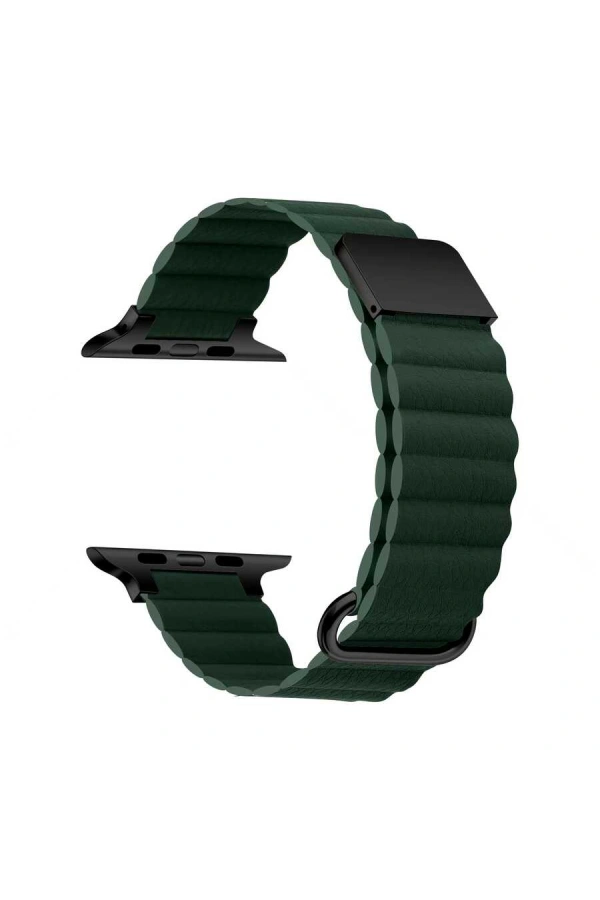 ​​​Apple Watch 7 41mm KRD-78 PU Deri Kordon Strap Kayış
