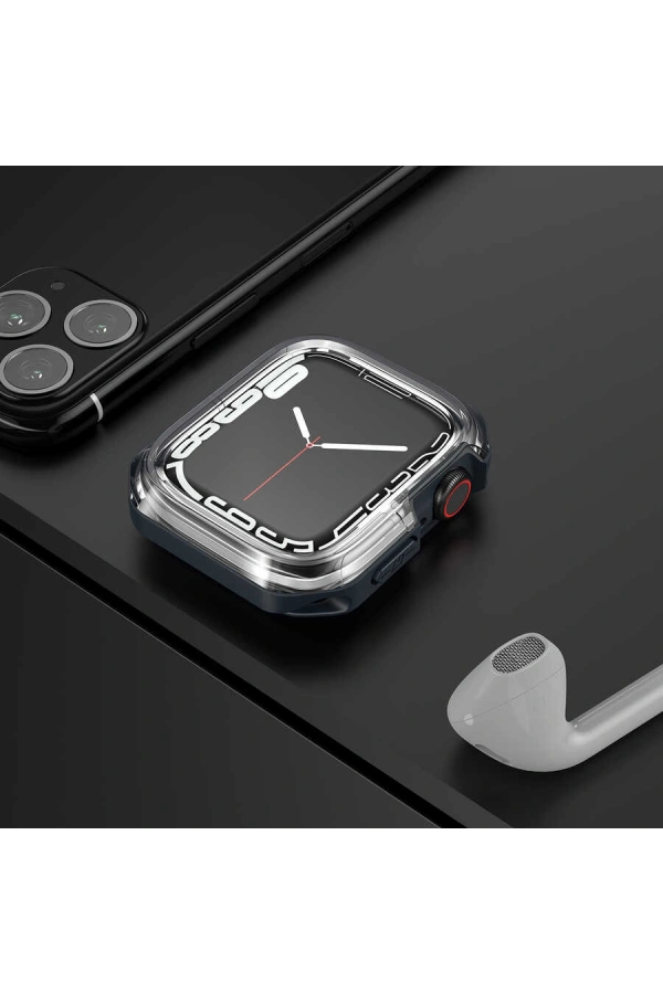 Apple Watch 7 41mm Zore Watch Gard 08 Sert PC + Silikon Koruyucu
