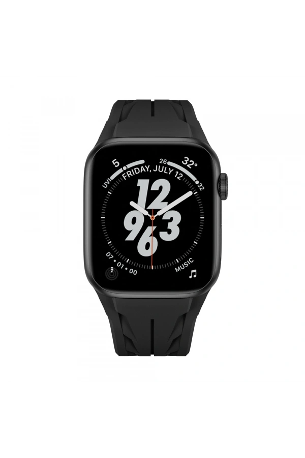 Apple Watch 7 45mm KRD-127 Metal Tokalı Silikon Kordon