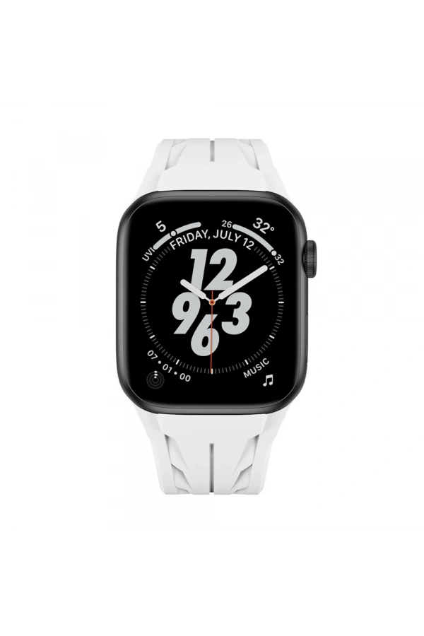 Apple Watch 7 45mm KRD-127 Metal Tokalı Silikon Kordon