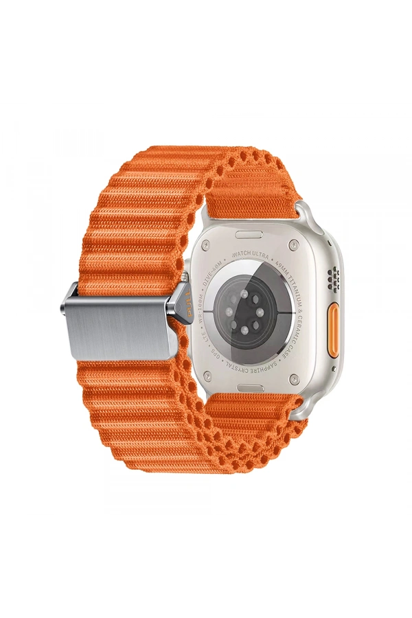 Apple Watch 7 45mm Zore KRD-123 Naylon Kumaş Hasır Örgülü Kordon