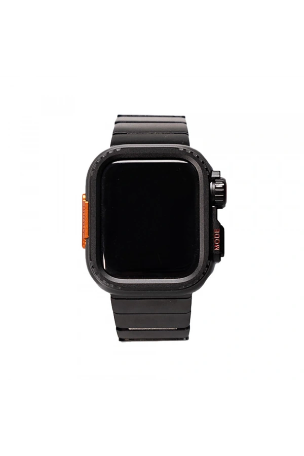 Apple Watch 7 45mm Zore KRD-126 Sert Kasa Koruyuculu Metal Kordon