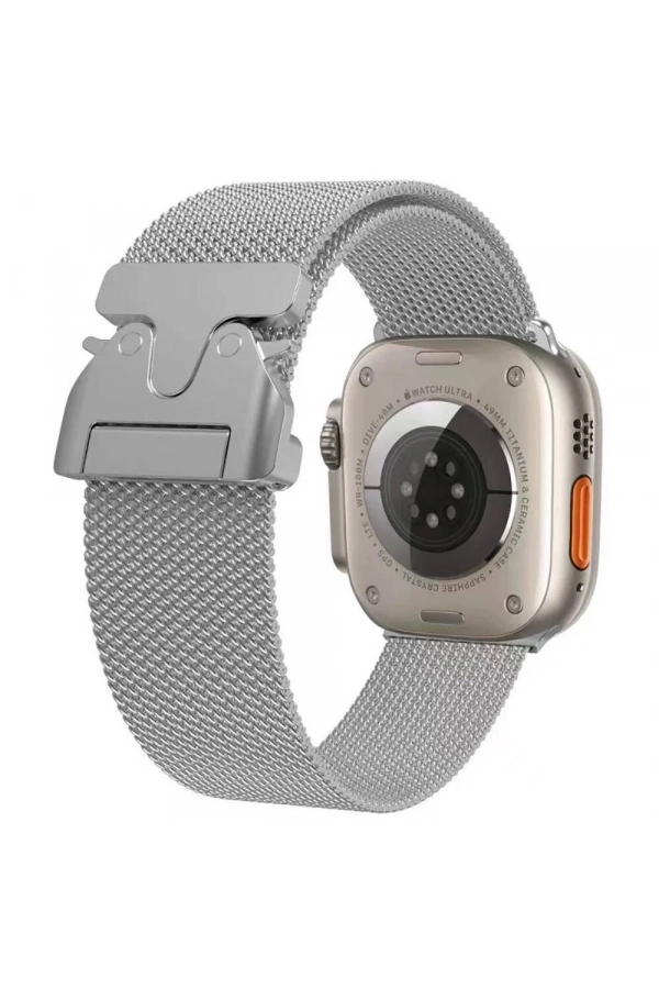 Apple Watch 7 45mm Zore KRD-25 Metal Hasır Kordon