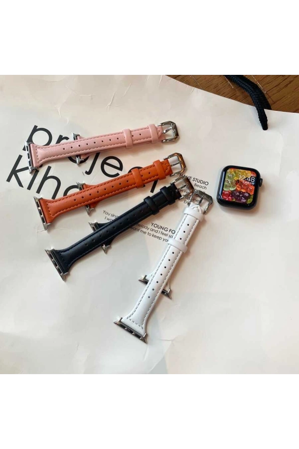 ​​​Apple Watch Ultra 49mm Kordon KRD-28 Deri Strap Kayış