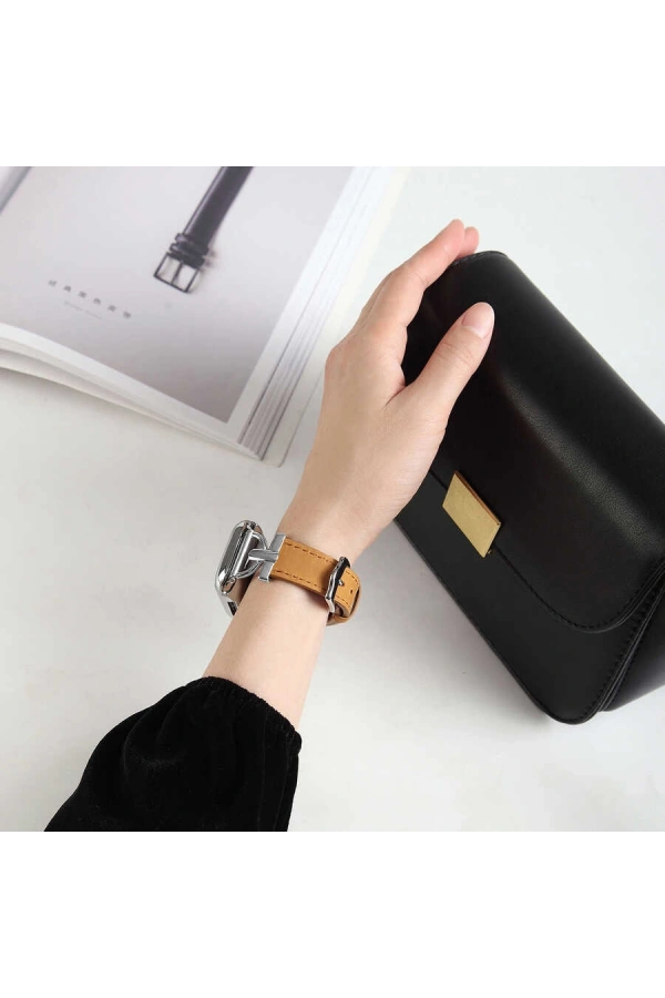 ​​​Apple Watch Ultra 49mm Kordon KRD-53 Deri Strap Kayış