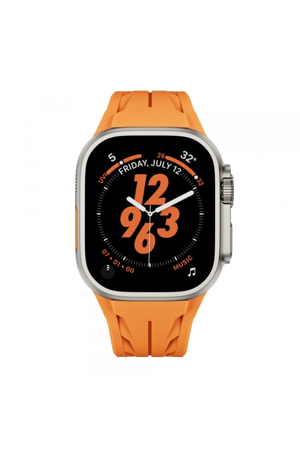 Apple Watch Ultra 49mm KRD-127 Metal Tokalı Silikon Kordon