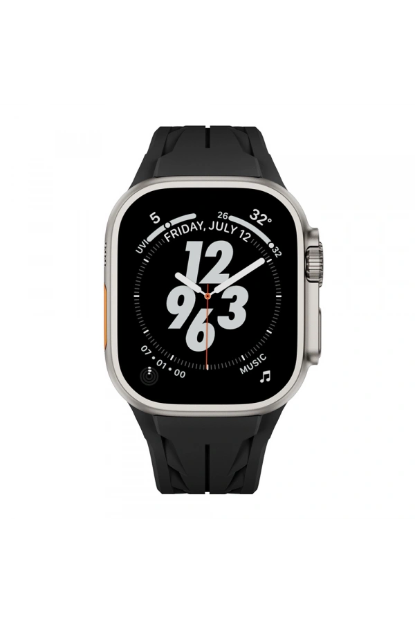 Apple Watch Ultra 49mm KRD-127 Metal Tokalı Silikon Kordon