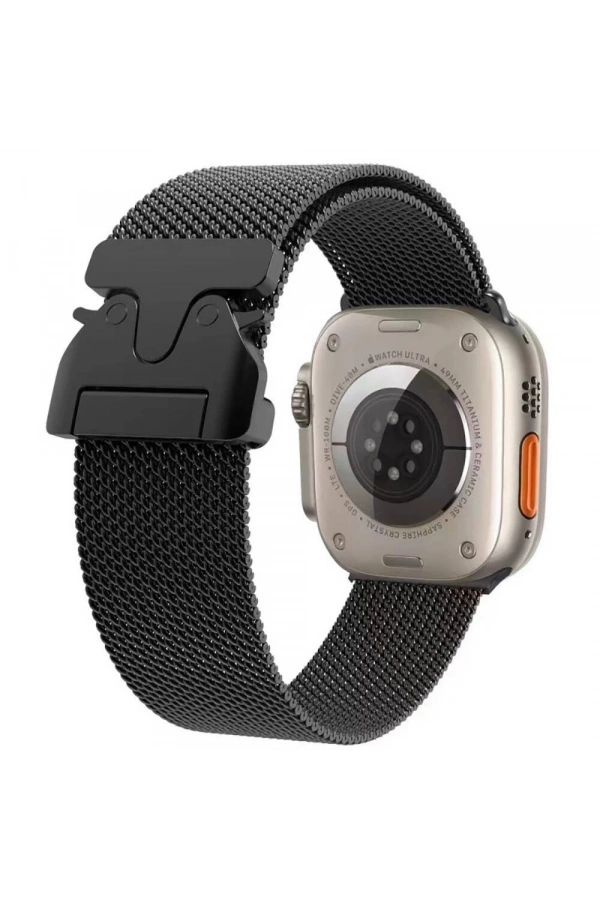 Apple Watch Ultra 49mm Zore KRD-25 Metal Hasır Kordon