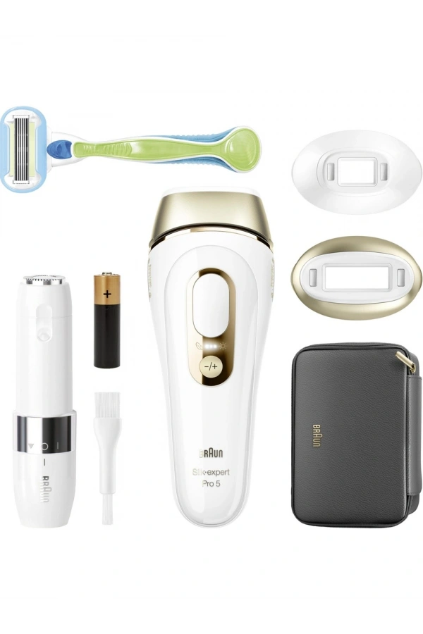 Braun Ipl Silk·Expert Pro 5, Evde Tüy Alma, Çanta, Venus Tıraş Makinesi, 2 Başlık İle, PL5146 (BRAUN TÜRKİYE GARANTİLİ)