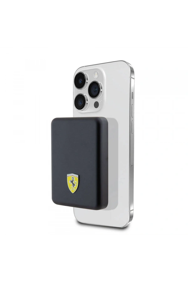 Ferrari Led Işıklı Göstergeli M-safe Magnetik Orjinal Lisanslı Powerbank 5000 Mah