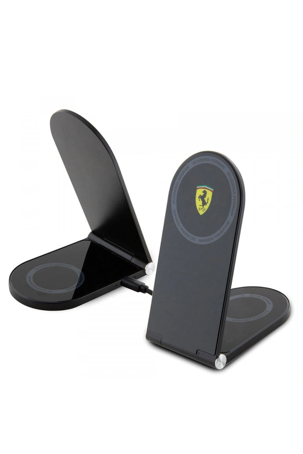 Ferrari Orjinal Lisanslı Katlanabilir Baskılı Shield Logolu Magnetik Kablosuz Şarj Standı