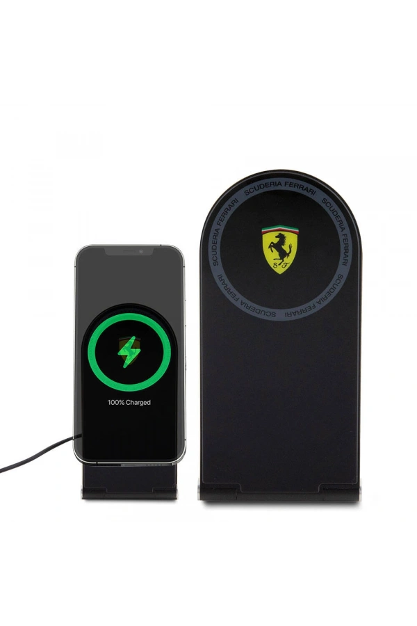 Ferrari Orjinal Lisanslı Katlanabilir Baskılı Shield Logolu Magnetik Kablosuz Şarj Standı