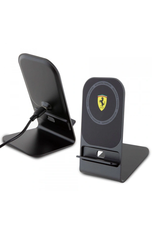 Ferrari Orjinal Lisanslı Katlanabilir Baskılı Shield Logolu Standlı Magnetik Kablosuz Şarj Standı