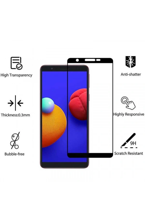 Galaxy A01 Core Zore Kenarları Kırılmaya Dayanıklı Cam Ekran Koruyucu