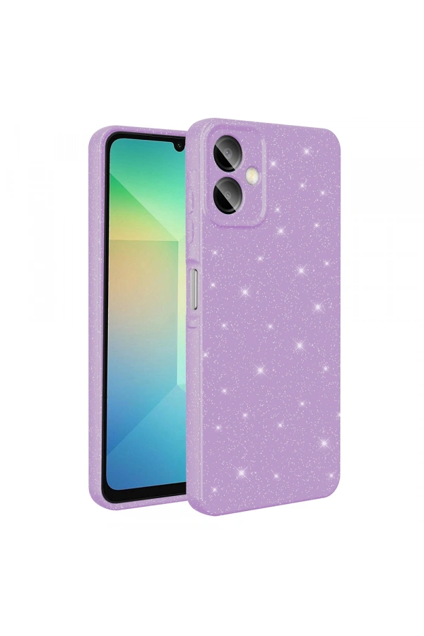 Galaxy A06 Kılıf Kamera Korumalı Simli Lüks Zore Koton Kapak