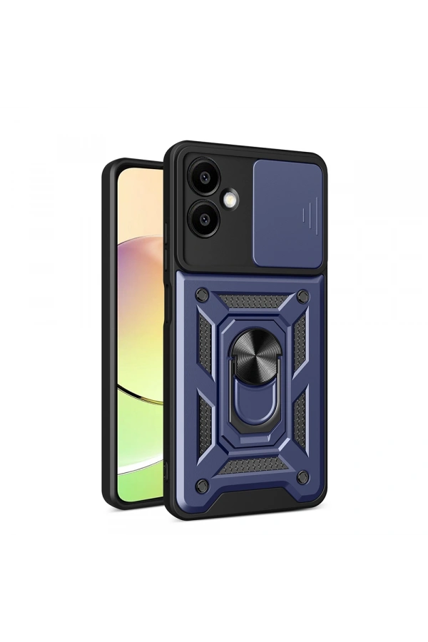 Galaxy A06 Kılıf Magnetik Standlı Kamera Korumalı Zore Sürgülü Vega Kapak