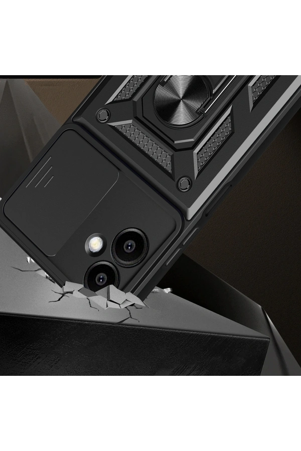 Galaxy A06 Kılıf Magnetik Standlı Kamera Korumalı Zore Sürgülü Vega Kapak